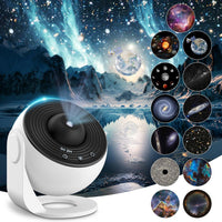 Galaxy Star Projector Night Light with 13 Films, HD Focus Moon Earth Projector Lamp