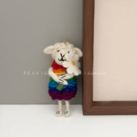 Handmade Felt Wool Lamb Keychain Bag Charm Car Ornament