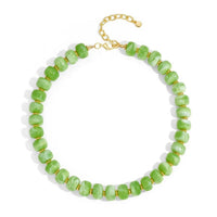 Exaggerated Colorful Resin Acrylic Beaded Choker Necklace for Women
