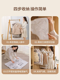 Vacuum Compression Hanging Storage Bags for Down Jackets and Clothing