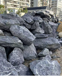 Natural Black Mountain Stone for Japanese Zen Garden Landscaping and Micro-Landscapes