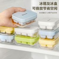 Quick Release Ice Cube Tray with Lid, Mini Ice Maker for Home Refrigerator, Press-Type Ice Box
