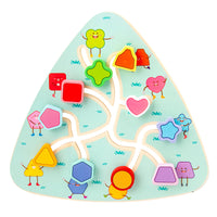 Wooden Logic Maze Board Game for Toddlers - Educational Shape, Number, Animal, and Vehicle Puzzles