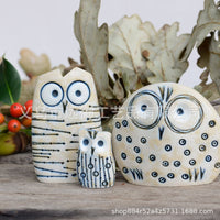 Owl Family Figurines Abstract Bird Art Resin Statues for Home Decor