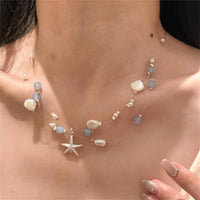 DIY Starfish Pearl Necklace Summer Beach Vacation Jewelry for Women