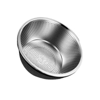Metal Colander, Stainless Steel Drain Basket for Fruits, Vegetables, & Pasta, Food Grade Kitchen Strainer, Silver, Cartoon Design