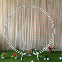 Large Iron Round Arch Wedding Backdrop Stand for Outdoor Lawn Events and Balloon Decor