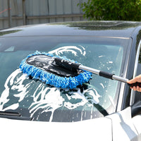 Car Wash Mop with Telescopic Handle and Dust Duster for Vehicle Cleaning