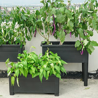 Large Rectangular Self-Watering Planter Box with Legs for Balcony Garden