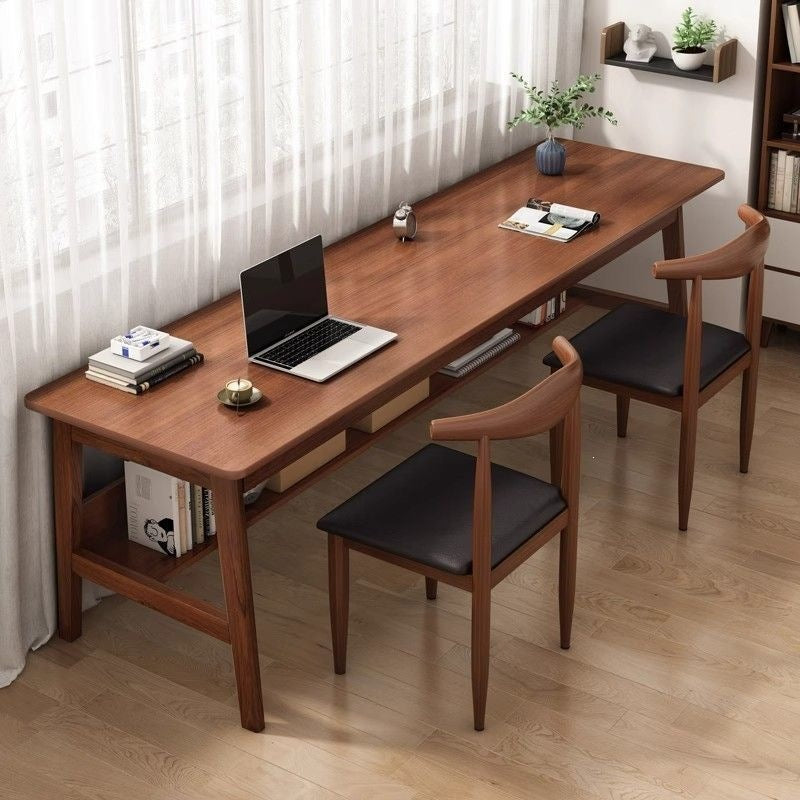 Modern Wall-Mounted Computer Desk with Solid Wood Frame for Home Office and Study