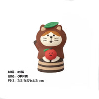 Zakka Autumn Harvest Series Cute Cat Miniature Resin Ornament for Car & Home Decor