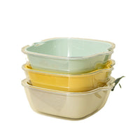 Double-Layer PET Vegetable Drain Basket for Kitchen, Household Plastic Fruit Washing Basin Set, Wet and Dry Use