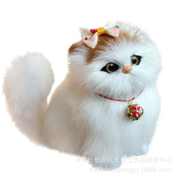 Realistic Meowing Cat Plush Toy for Kids, Pretend Play Animal Doll