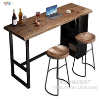 Solid Wood Bar Table Home Partition Small Storage Cabinet Wine Cabinet Small Apartment Long Table Kitchen Wall Bar Table and Chairs