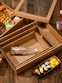 Disposable Kraft Paper Picnic Lunch Box Set for Outdoor Events