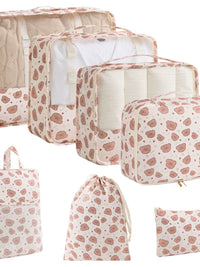 7-Piece Cartoon Travel Storage Bag Set for Clothes and Underwear