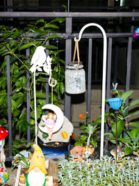 Wrought Iron Garden Ground Stake Hook for Planters and Decorations