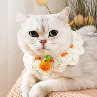 Hand-Knitted Pet Collar Scarf for Cats and Small Dogs, Adjustable Crochet Neckwear