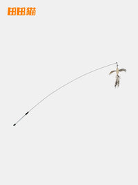 TianTianMao Retractable Wire Wand Cat Toy with Feather and Bell Refill Heads