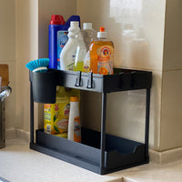 Multi-functional Pull-Out Under-Sink Organizer Rack for Kitchen and Home Storage
