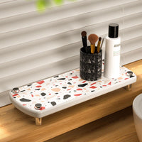 Diatomaceous Earth Absorbent Coaster Tray for Toothbrush Cups and Bathroom Storage
