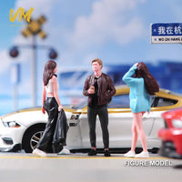 Miniature People Figures 1/24 1/43 1/64 1/87 Scale, Casual Street Scene Models with Coffee/Milk Tea