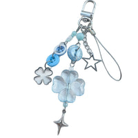 Lucky Four-Leaf Clover Beaded Phone Lanyard Keychain Charm