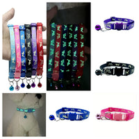 Glow-in-the-Dark Pet Collar with Bell & Safety Buckle for Cats & Small Dogs, Anti-Choke Design