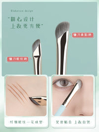 9-Piece Eye Makeup Brush Set with Bag - Eyeshadow, Eyeliner, Nose Contour, Lying Silkworm Brushes for Beginners
