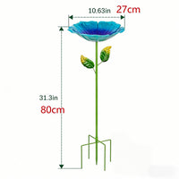 Iron Art Flower Hummingbird Feeder for Outdoor Garden Patio