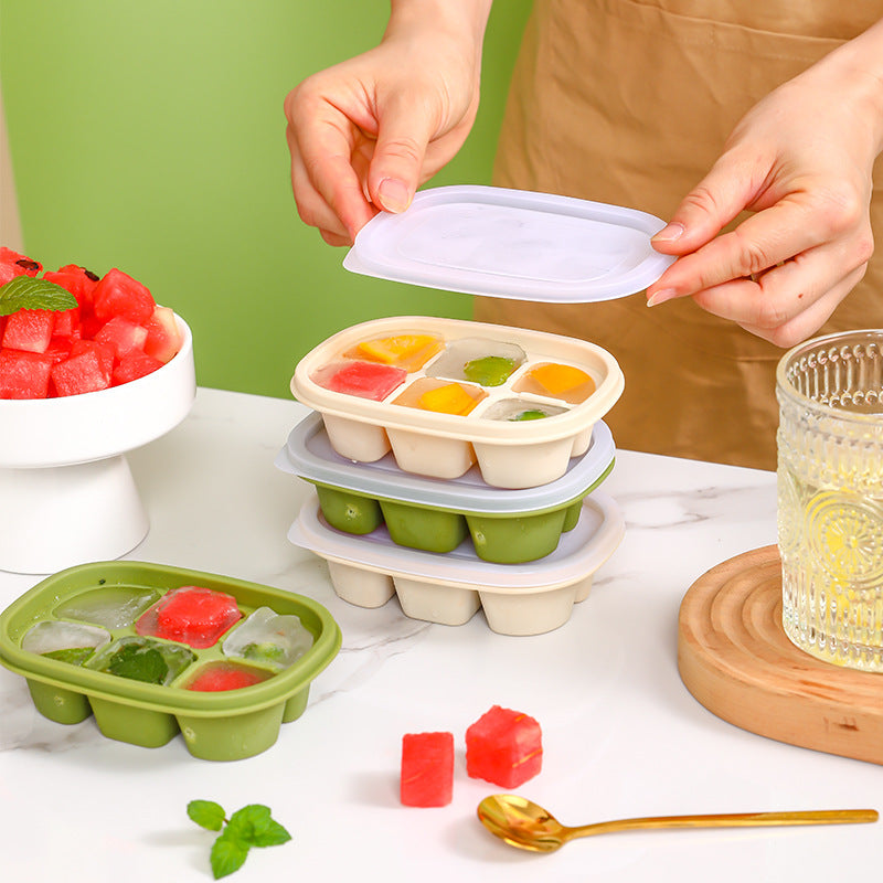 Mini Ice Cube Tray with Lid, Food-Grade Silicone Ice Mold for Homemade Ice Cubes, Large Capacity Ice Maker Box for Home Refrigerator