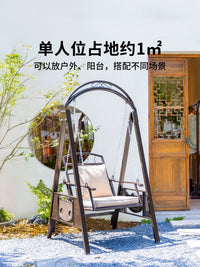 Outdoor Patio Swing Chair for Adults, Single Person Garden Rocking Chair for Balcony and Terrace