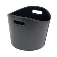 Round Felt Firewood Basket with Handles, Multi-Color Storage Bin for Fireplace Logs