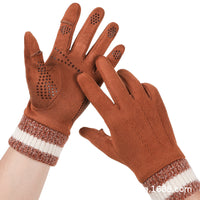Winter Warm Cycling Fishing Gloves for Men and Women, Suede Lined, Thickened, Windproof, Non-slip, Touchscreen Compatible