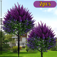 Artificial Lavender Plant with Ground Stake for Outdoor Garden and Patio Decor
