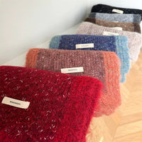 Color Block Knitted Scarf and Hat Set for Women, Korean Style Warm Winter Accessories
