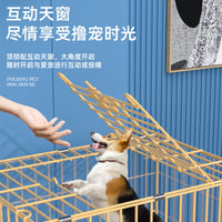 Foldable Indoor Pet Crate with Toilet for Small to Medium Dogs and Cats