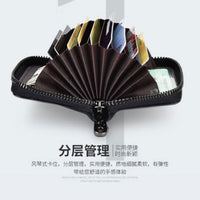 Accordion Card Holder Wallet with Multiple Card Slots and ID Window