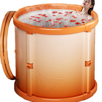 Foldable Portable Bathtub for Adults and Kids, Soaking Bath Tub with Seat