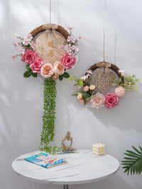 Creative Wreath Hanging Ornament Artificial Flower Decoration for Living Room Wall Decor Shop Entrance Welcome Sign