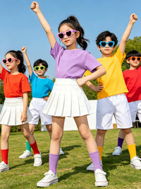 Kids' Colorful T-Shirt Set for School Events & Performances, Parent-Child Matching Outfits