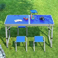 Portable Height-Adjustable Folding Table for Outdoor Camping & Market Stalls