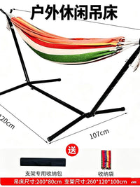 Portable Outdoor Double Hammock with Stand and Carrying Bag for Patio Yard Camping