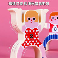 Strongman Stacking Blocks Wooden Tumbler Doll Educational Toy for Babies and Toddlers