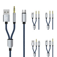 Braided 3.5mm Audio Splitter Cable for Apple and Android Devices with AUX Output