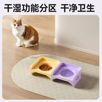 Elevated Pet Feeder with Stainless Steel Bowl, Spill-Proof & Neck Protection Design for Cats and Small Dogs