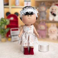 Doll Clothes Retro Lace Dress with Headband for 25cm Milu and 30cm Potato Dolls