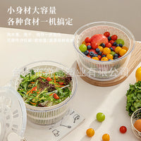 Manual Salad Spinner with Drain Basket for Washing Vegetables and Fruits