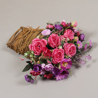Artificial Peony Rose Garland for Wedding Decoration, Thanksgiving Faux Vine Silk Flower Wreath Door Wall Decor