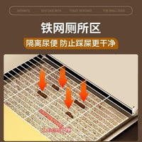 Luxury Dog Crate with Separate Toilet Area, Large Space Villa Design for Small to Medium Dogs, One Bedroom, One Living Room, One Bathroom